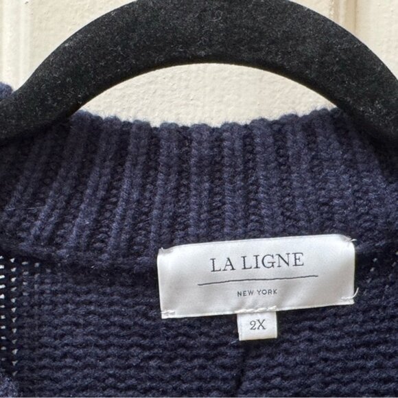 La Ligne 2X Solid Marin Sweater, Navy - Picture 3 of 8